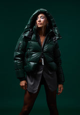 EZ Boxed Crop Down Puffer Jacket Lux Emerald