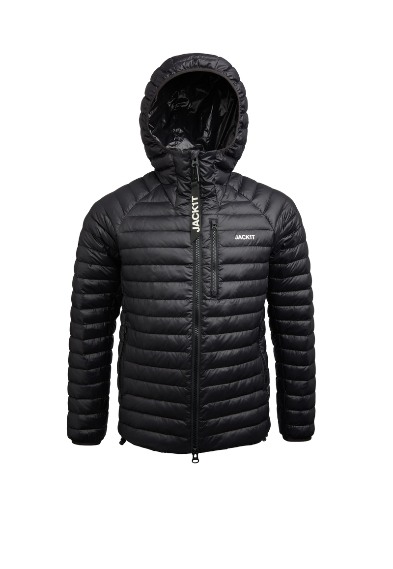SATEL1TE Hooded Down Jacket flat lay swatch