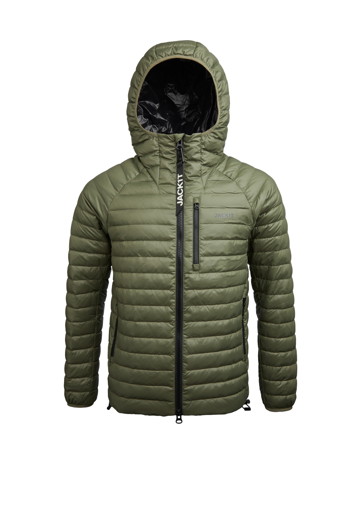 SATEL1TE Hooded Down Jacket flat lay swatch