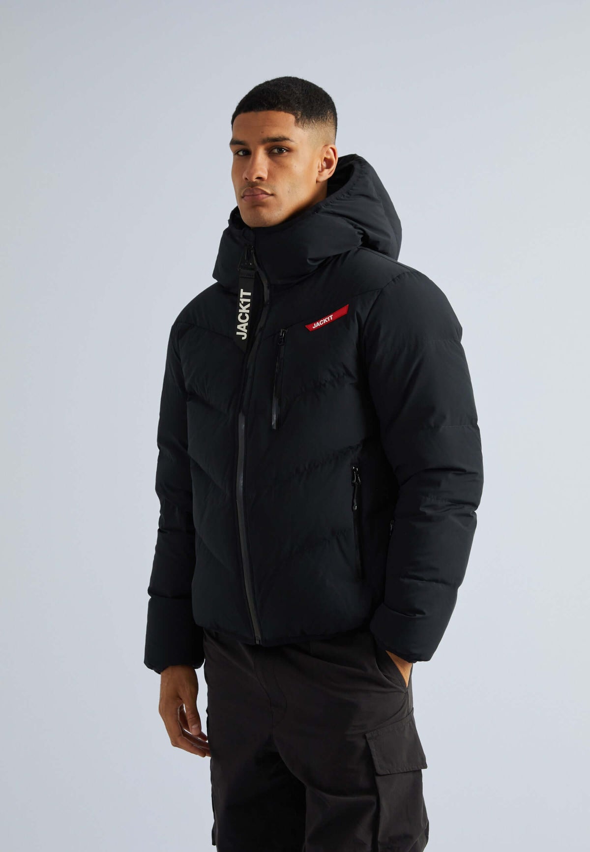 Lock Hood Puffer Jacket Black by JACK1T