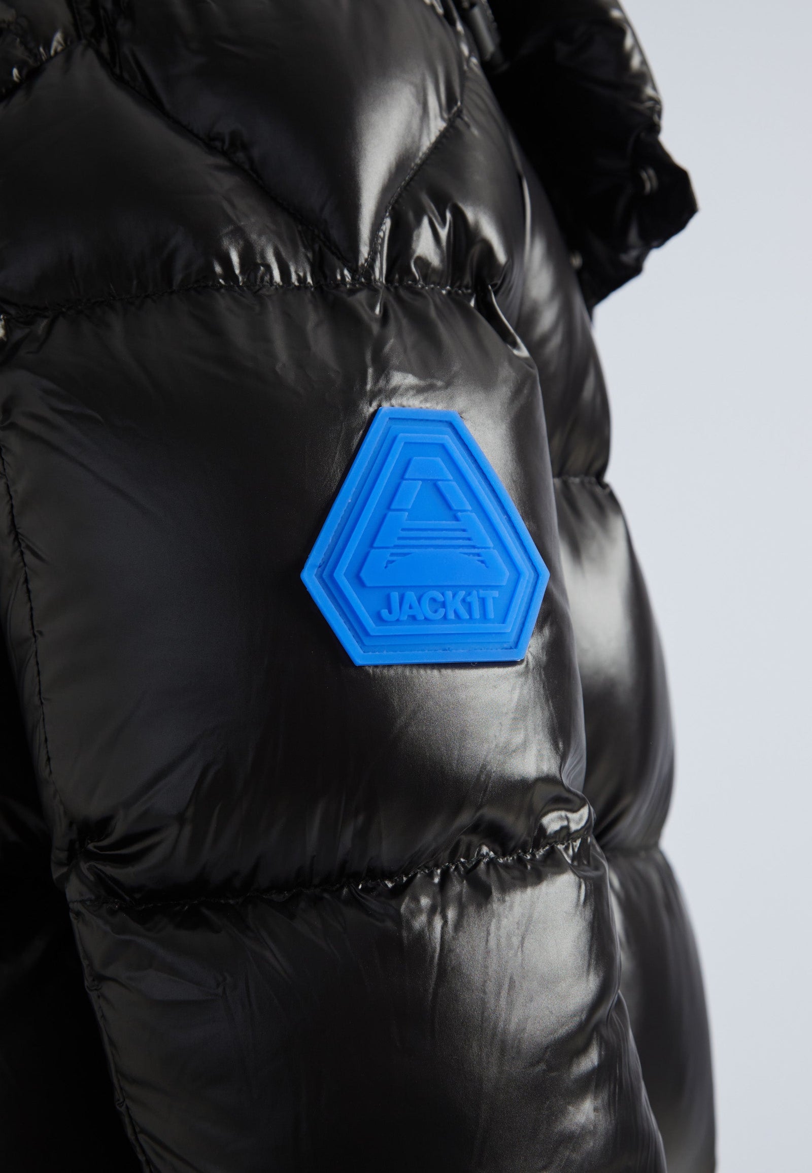 EZ Slick Puffer Hooded Coat Black/Black by JACK1T