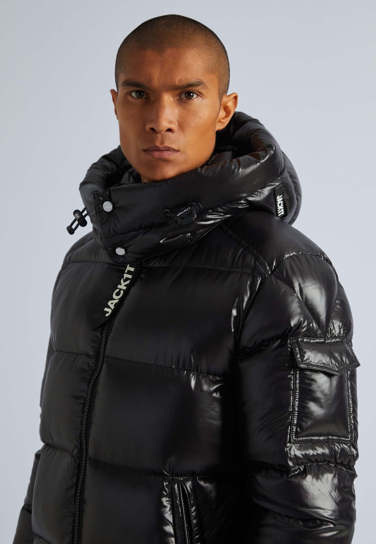 EZ Slick Puffer Hooded Coat Black/Black by JACK1T