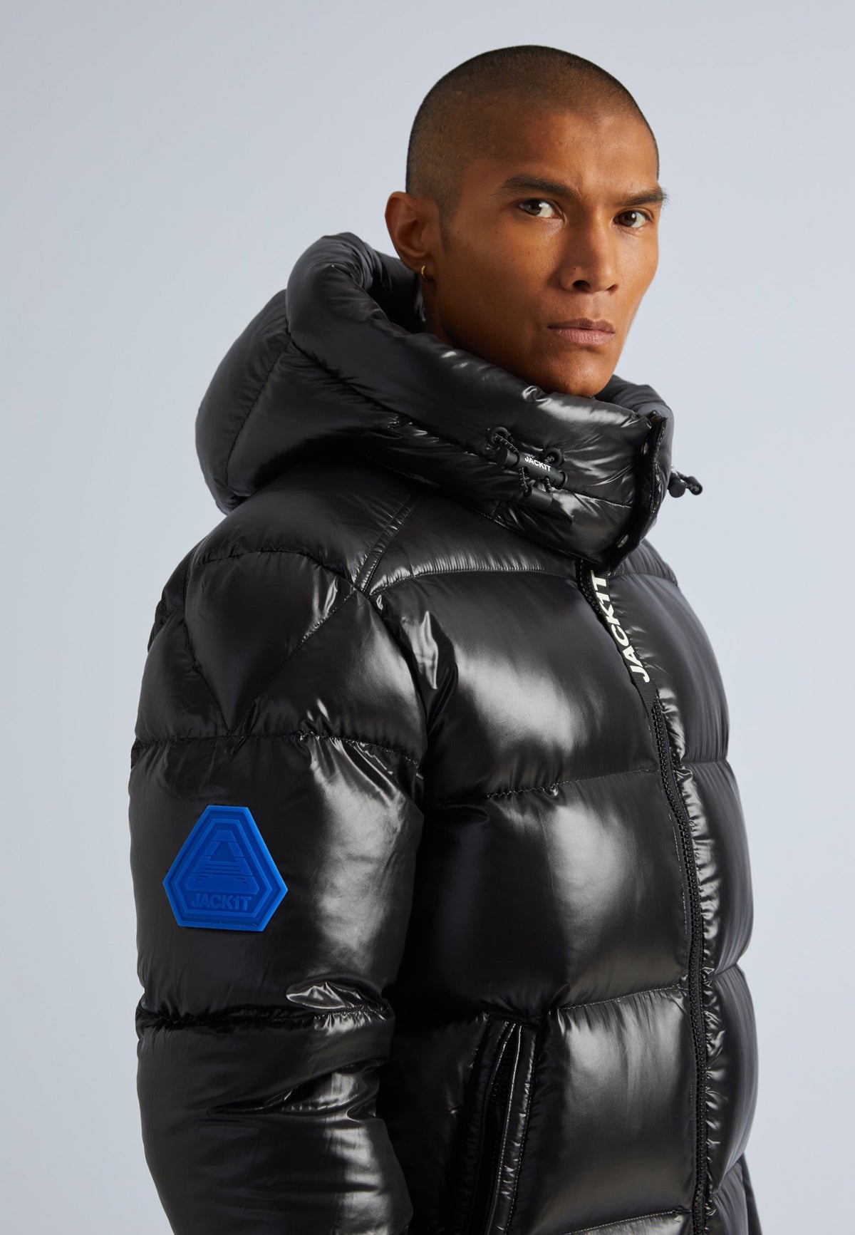 EZ Slick Puffer Hooded Coat Black/Black by JACK1T