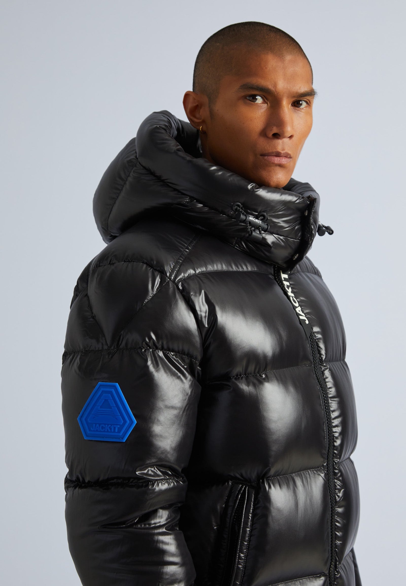 EZ Slick Puffer Hooded Coat Black/Black by JACK1T