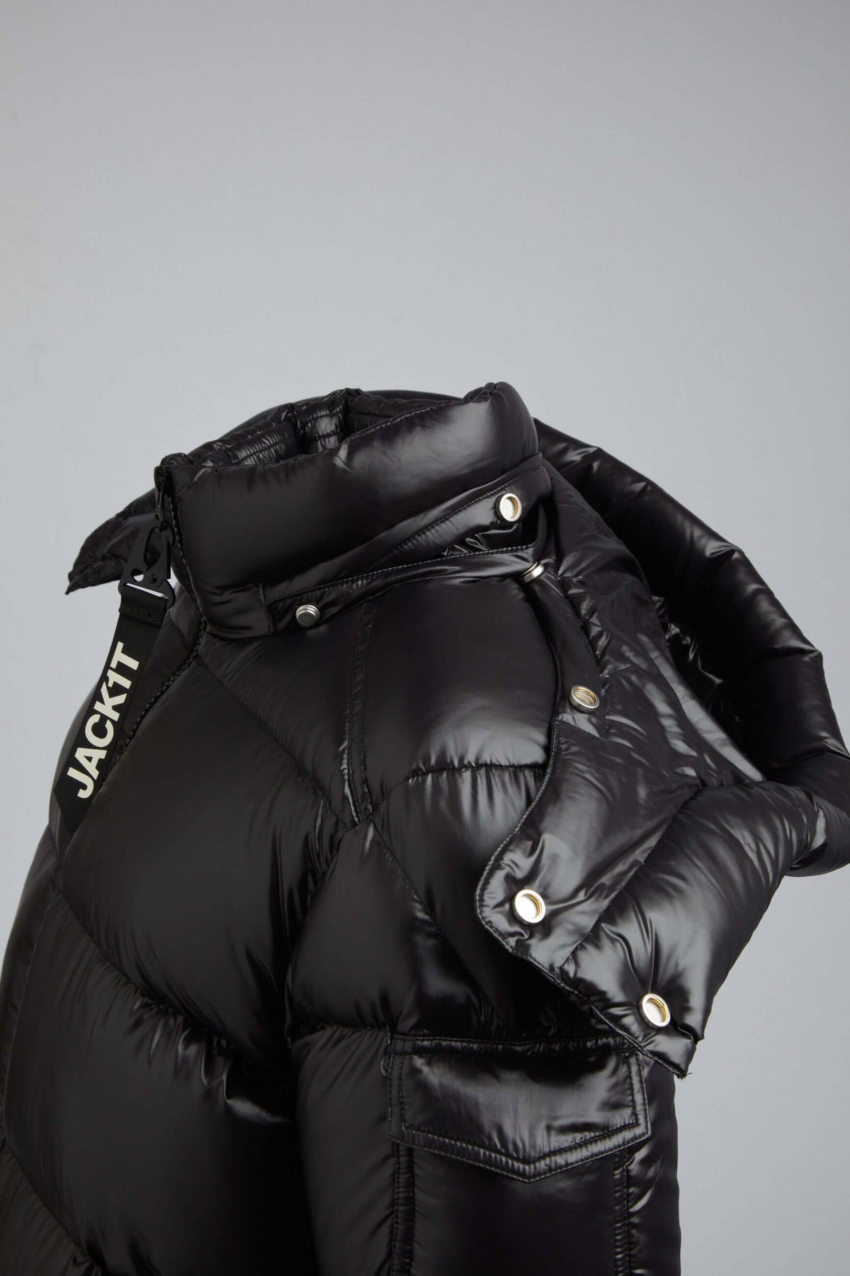 EZ Slick Puffer Hooded Coat Black/Black by JACK1T