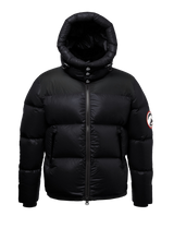 Expedition Parka Puffer Jacket Emerald flat lay swatch
