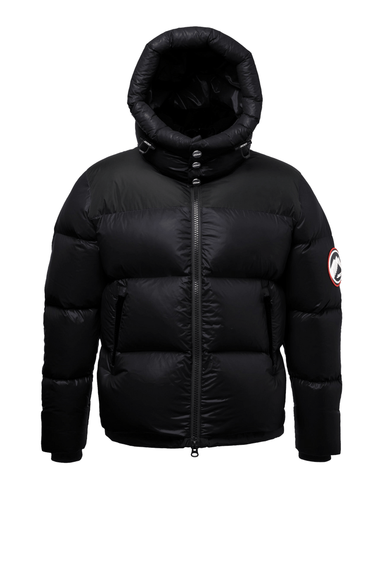 Expedition Parka Puffer Jacket Black flat lay swatch