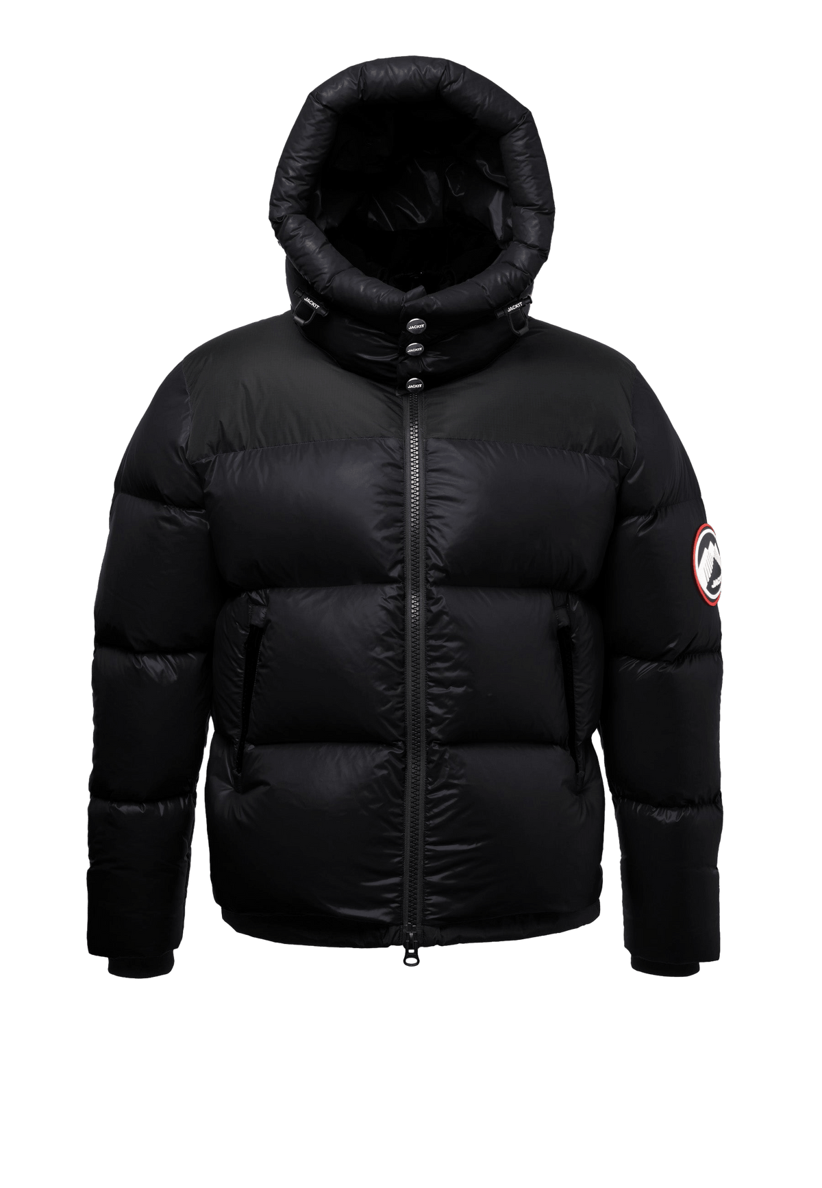 Expedition Parka Puffer Jacket Black flat lay swatch