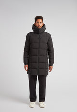 EZ Boxed Long Down Puffer Coat Matt Black