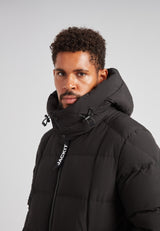 EZ Boxed Long Down Puffer Coat Matt Black