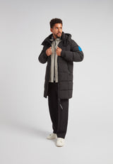 EZ Boxed Long Down Puffer Coat Matt Black