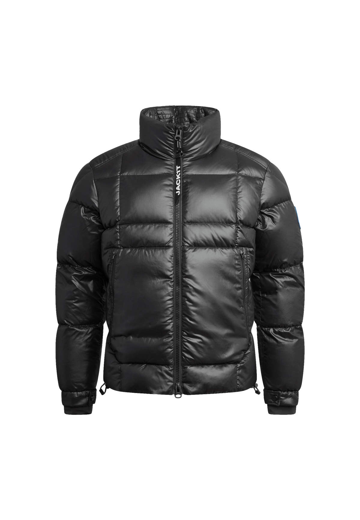 EZ Boxed Funnel Puffer Jacket Lux Black flat lay swatch