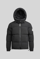 EZ Water Puffer Racer Jacket Matt Black - stylish and functional winter outerwear for men.