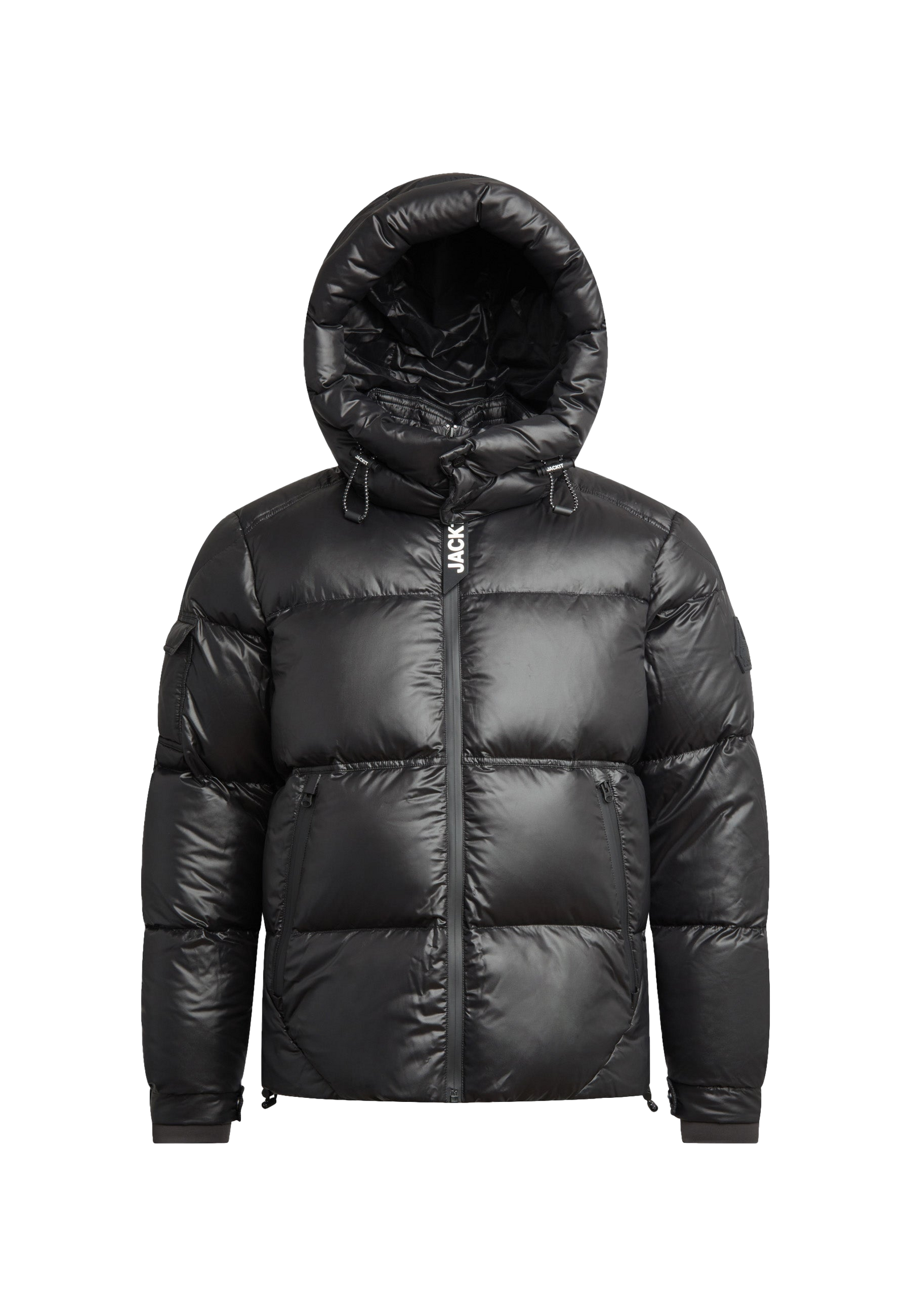 EZ Water Puffer Racer Jacket Lux Black flat lay swatch