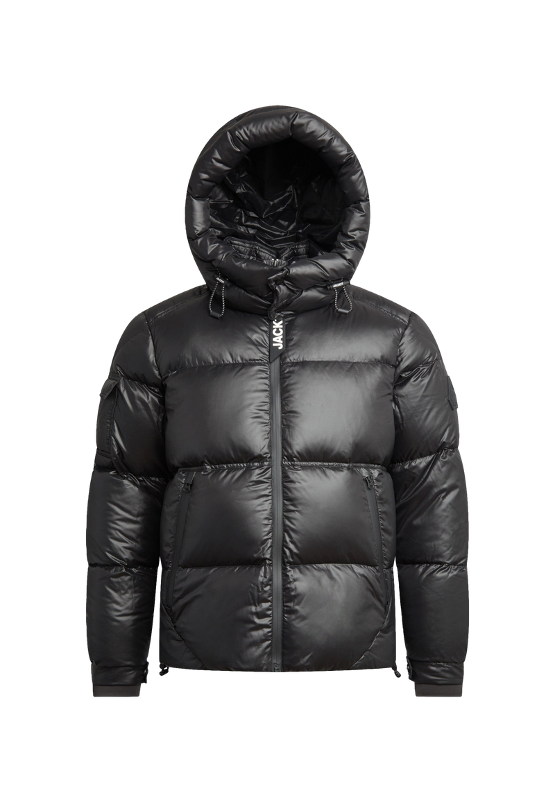 EZ Water Puffer Racer Jacket Lux Black flat lay swatch