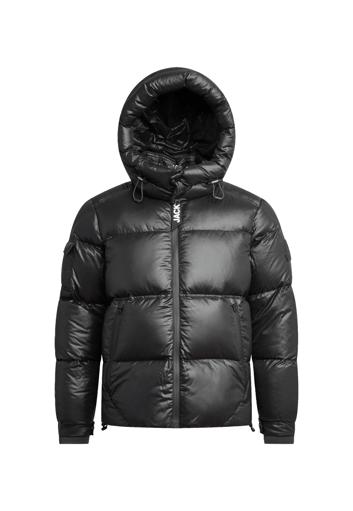 EZ Water Puffer Racer Jacket Lux Black flat lay swatch
