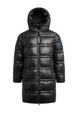 R4D Tramline Puffer Coat Lux Black flat lay swatch