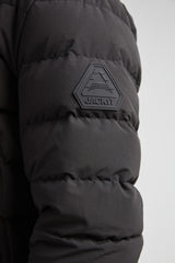 R4D Tramline Puffer Racer Jacket Matt Black close-up of sleeve with JACK1T logo