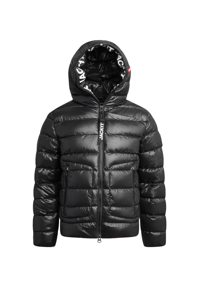 R4D Tramline Puffer Racer Jacket Lux Black flat lay swatch