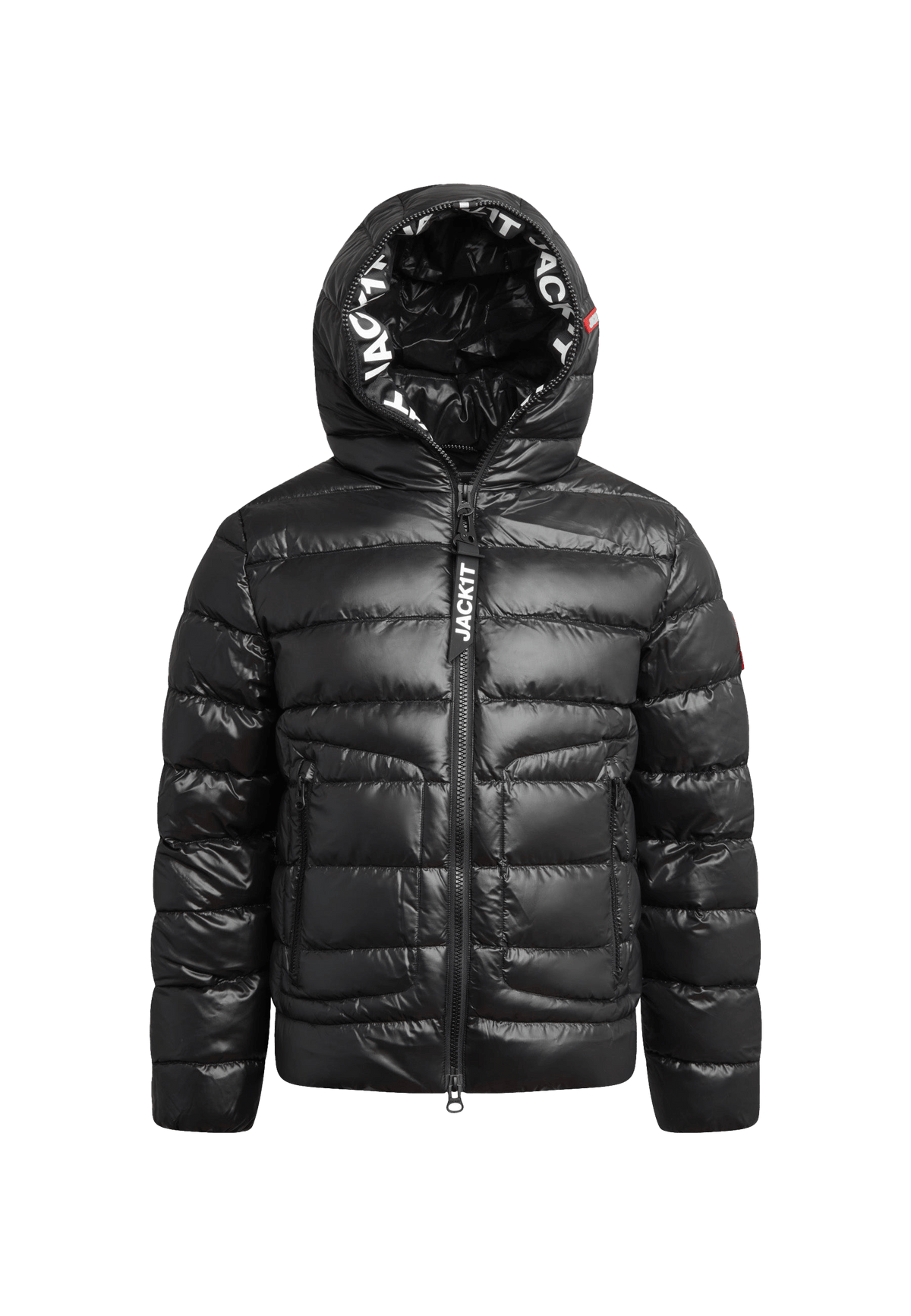R4D Tramline Puffer Racer Jacket Lux Black flat lay swatch