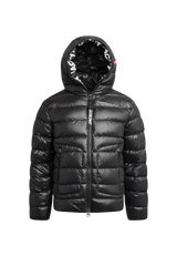 R4D Tramline Puffer Racer Jacket Lux Black flat lay swatch
