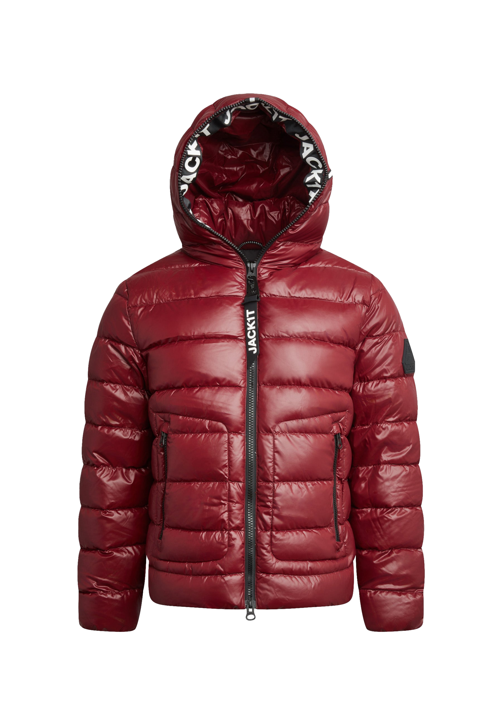 R4D Tramline Puffer Racer Jacket Lux Red flat lay swatch