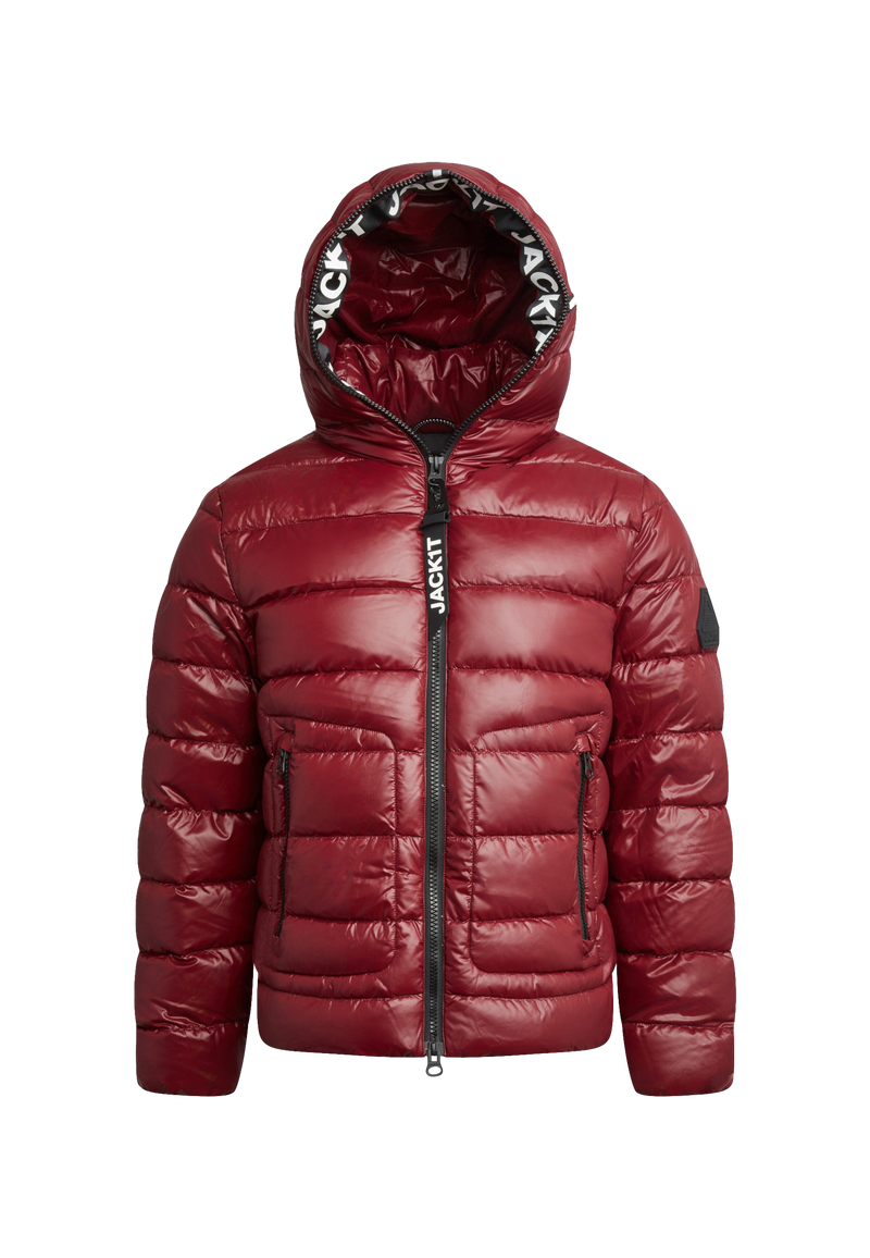 R4D Tramline Puffer Racer Jacket Lux Red flat lay swatch