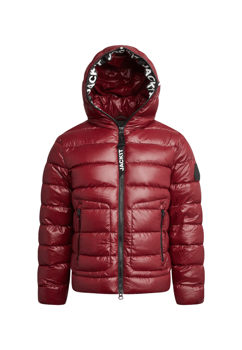 R4D Tramline Puffer Racer Jacket Lux Red flat lay swatch