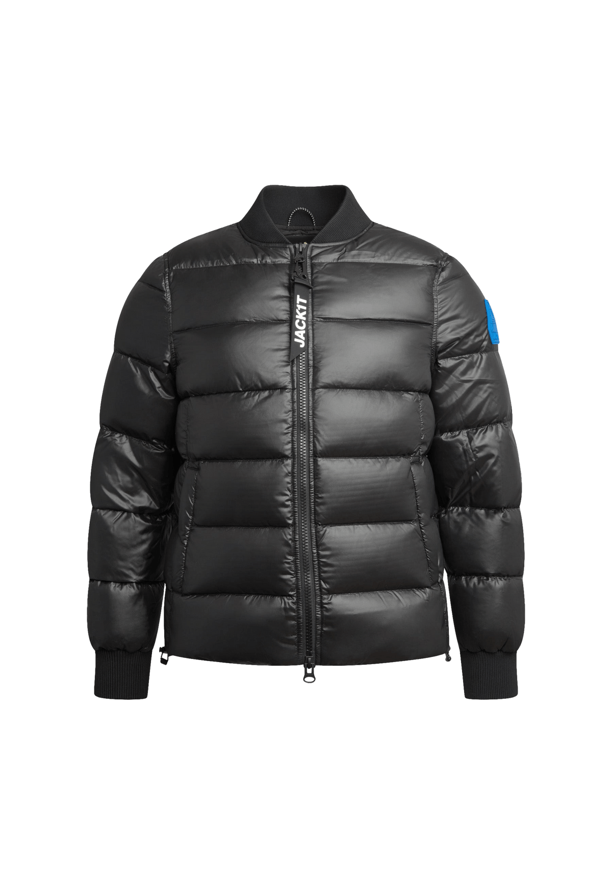 Vortex Black Bomber Jacket flat lay swatch