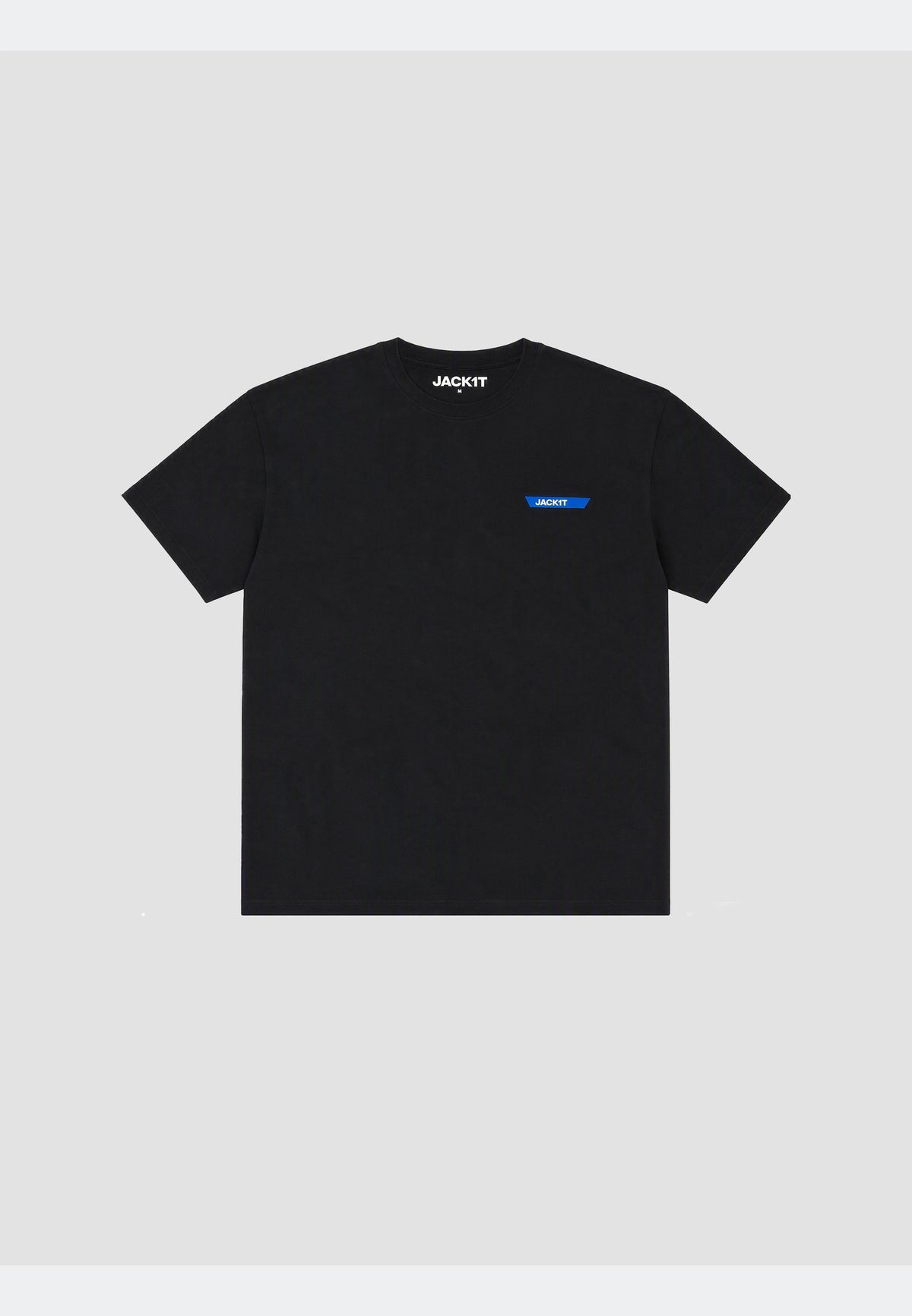Men's black t-shirt with a stylish logo print on the chest, made from 100% cotton fabric.
