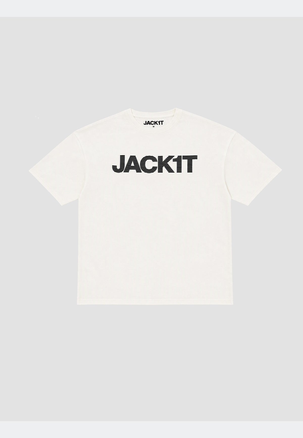 Off white t-shirt featuring bold JACK1T branding on the front for a stylish and casual look.