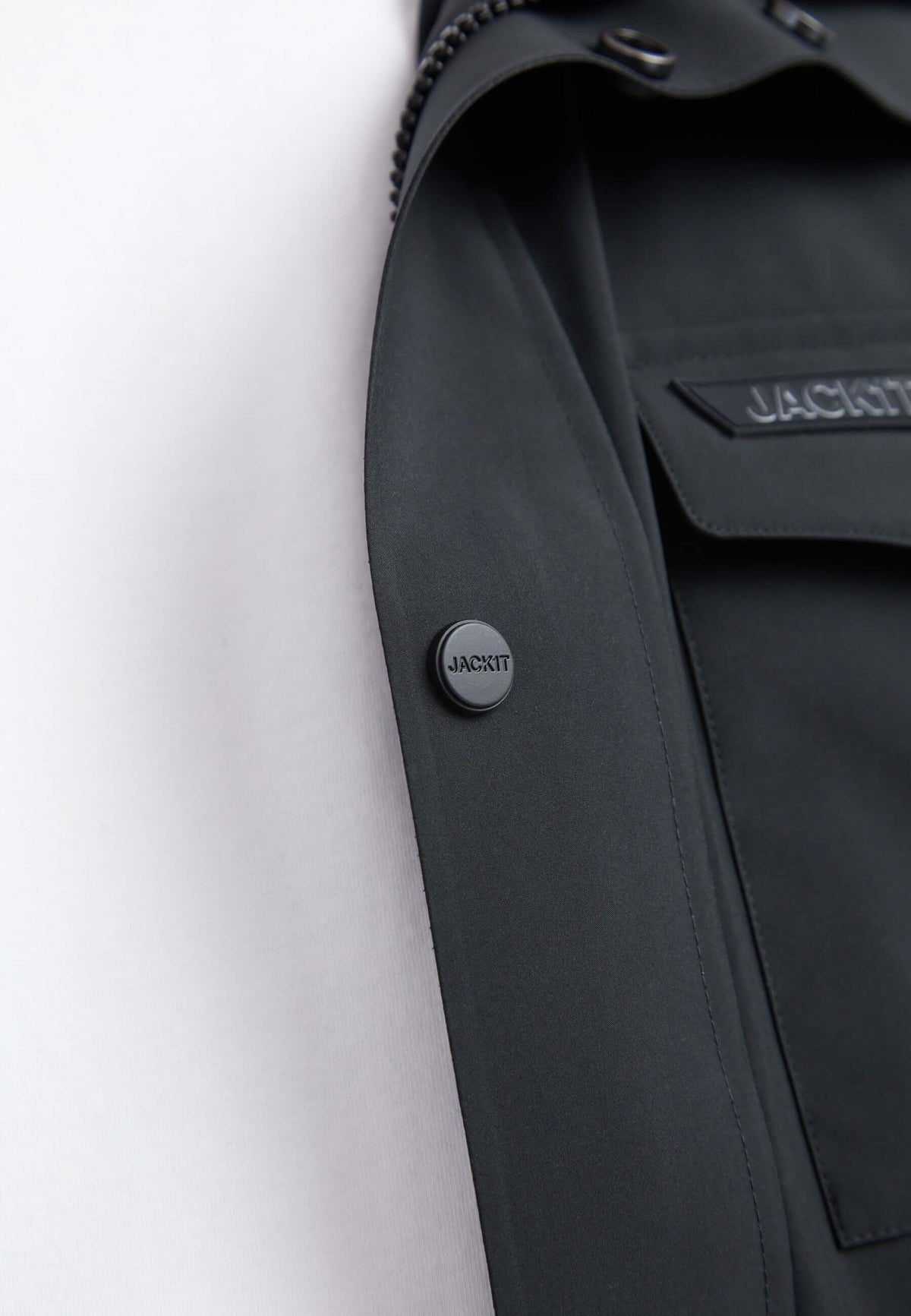 Thorium Hooded Jacket Black detail shot by JACK1T