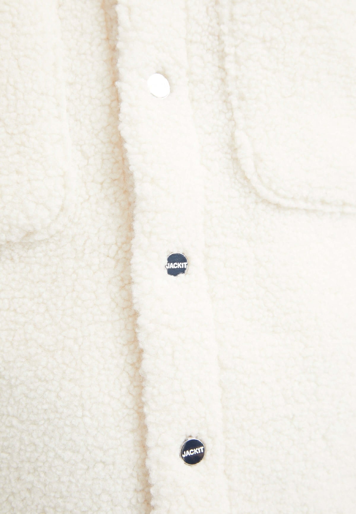 Sherpa Shirt Jacket Ecru detail shot by JACK1T