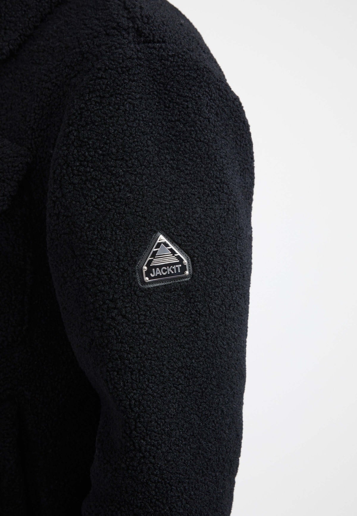 Sherpa Shirt Jacket Black detail shot by JACK1T