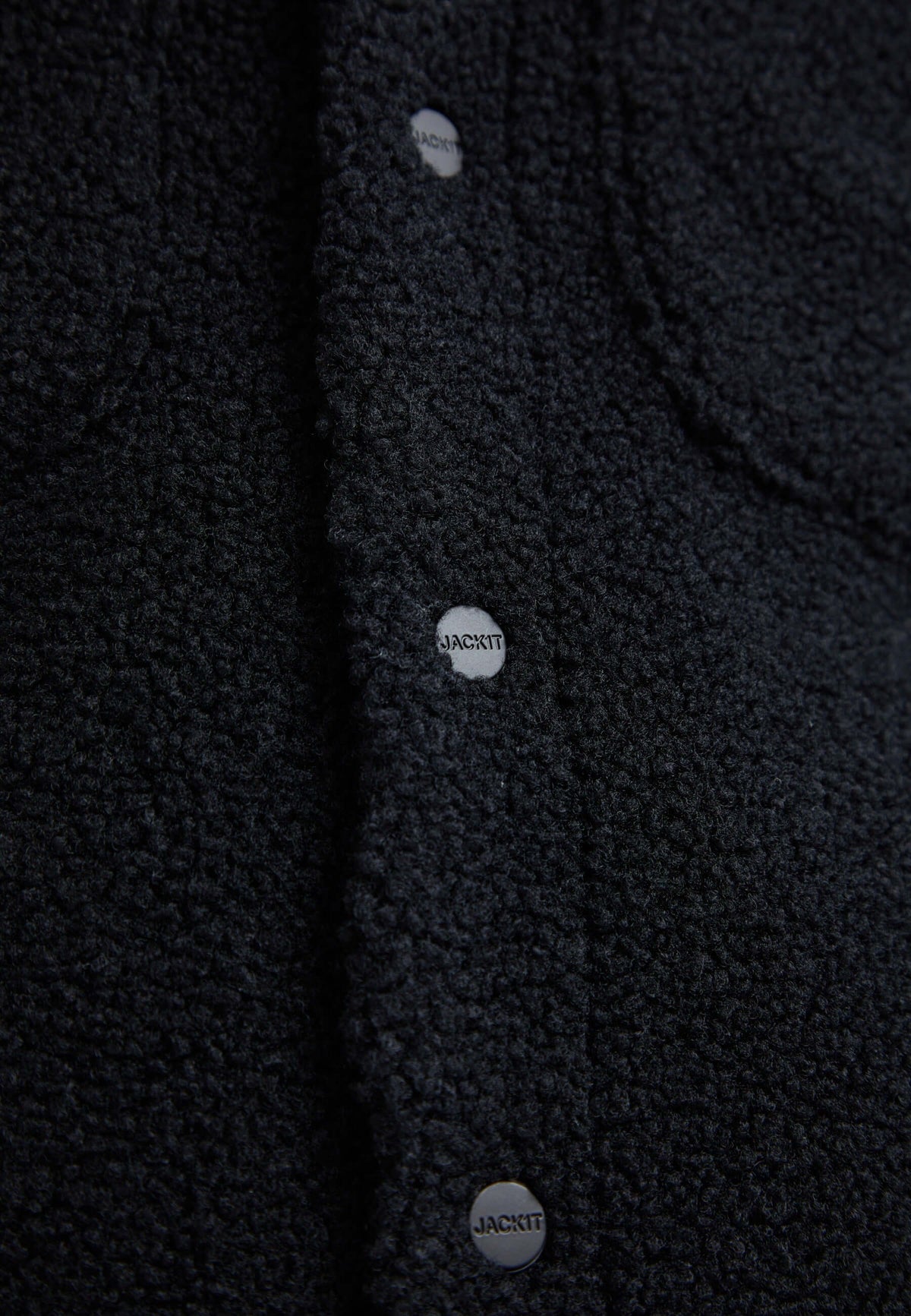 Sherpa Shirt Jacket Black detail shot by JACK1T