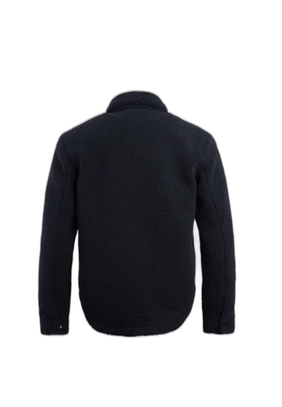 Sherpa Shirt Jacket Black flat lay back cutout