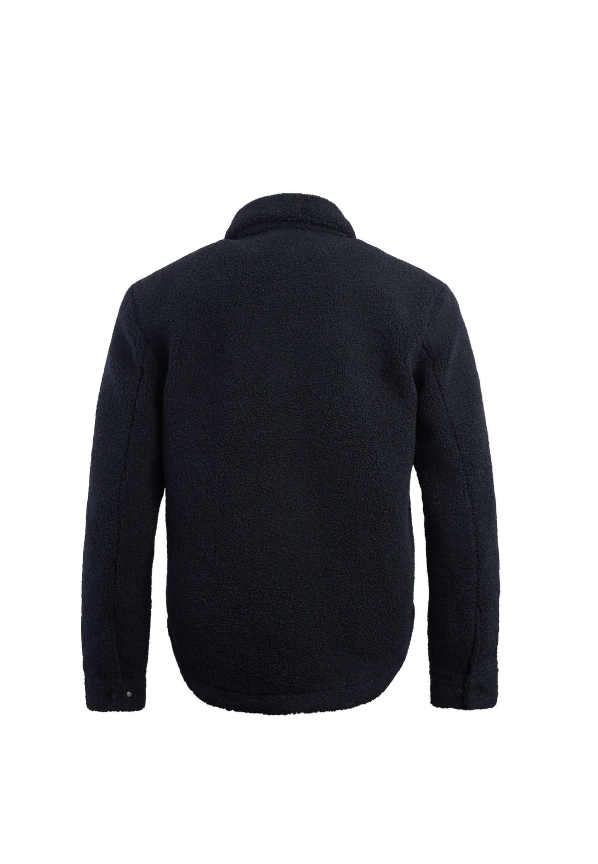 Sherpa Shirt Jacket Black flat lay swatch