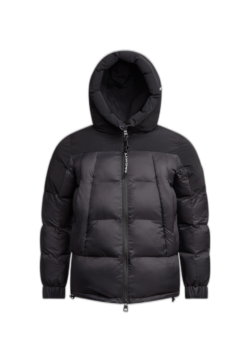 Luna Puffer Jacket Black flat lay cutout