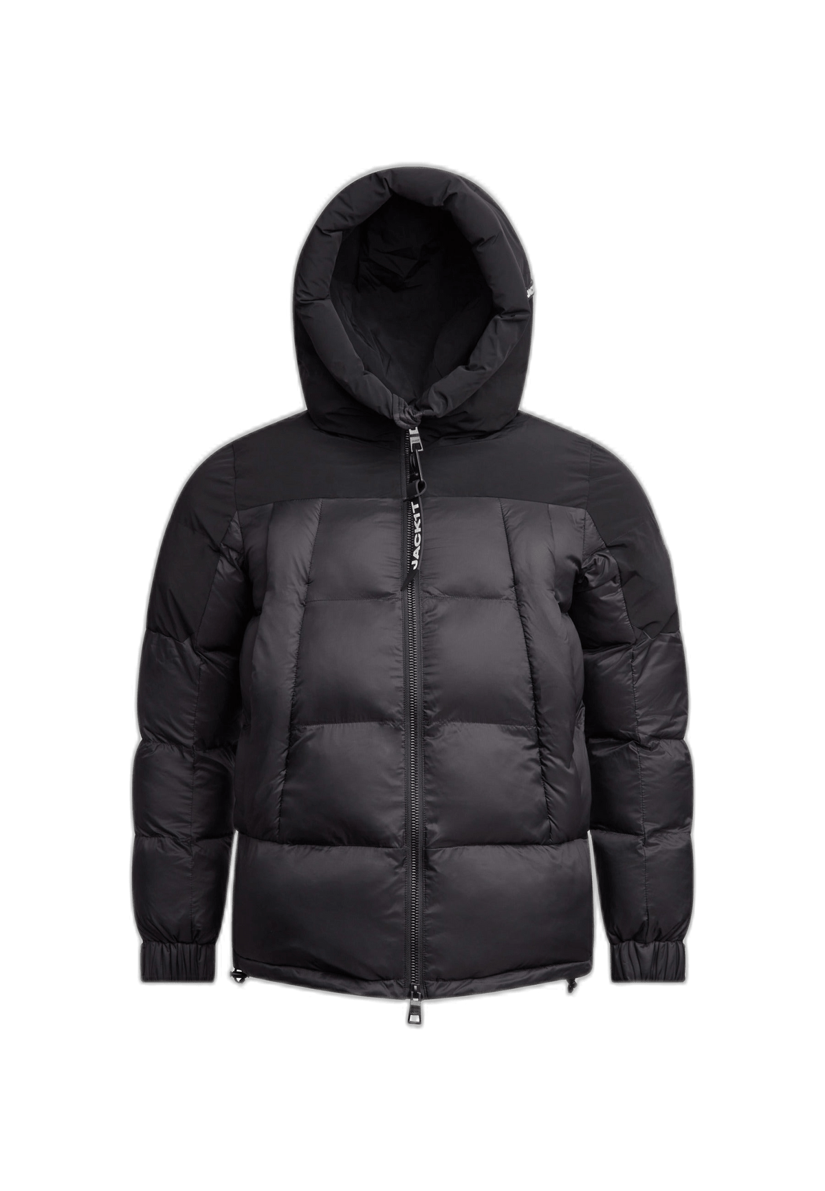 Luna Puffer Jacket Black flat lay cutout