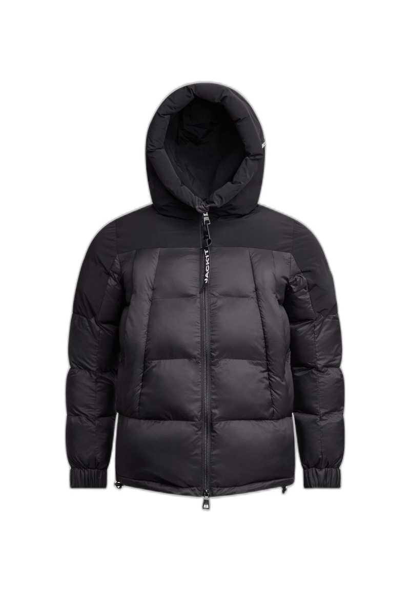 Luna Puffer Jacket Black flat lay cutout