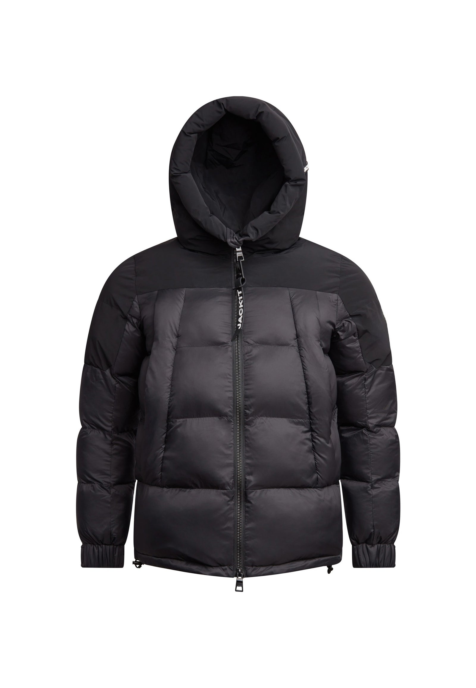 Luna Puffer Jacket Black flat lay swatch