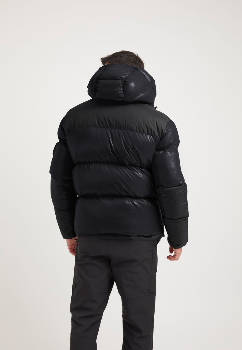 Expedition Parka Black/Black on model full length by JACK1T