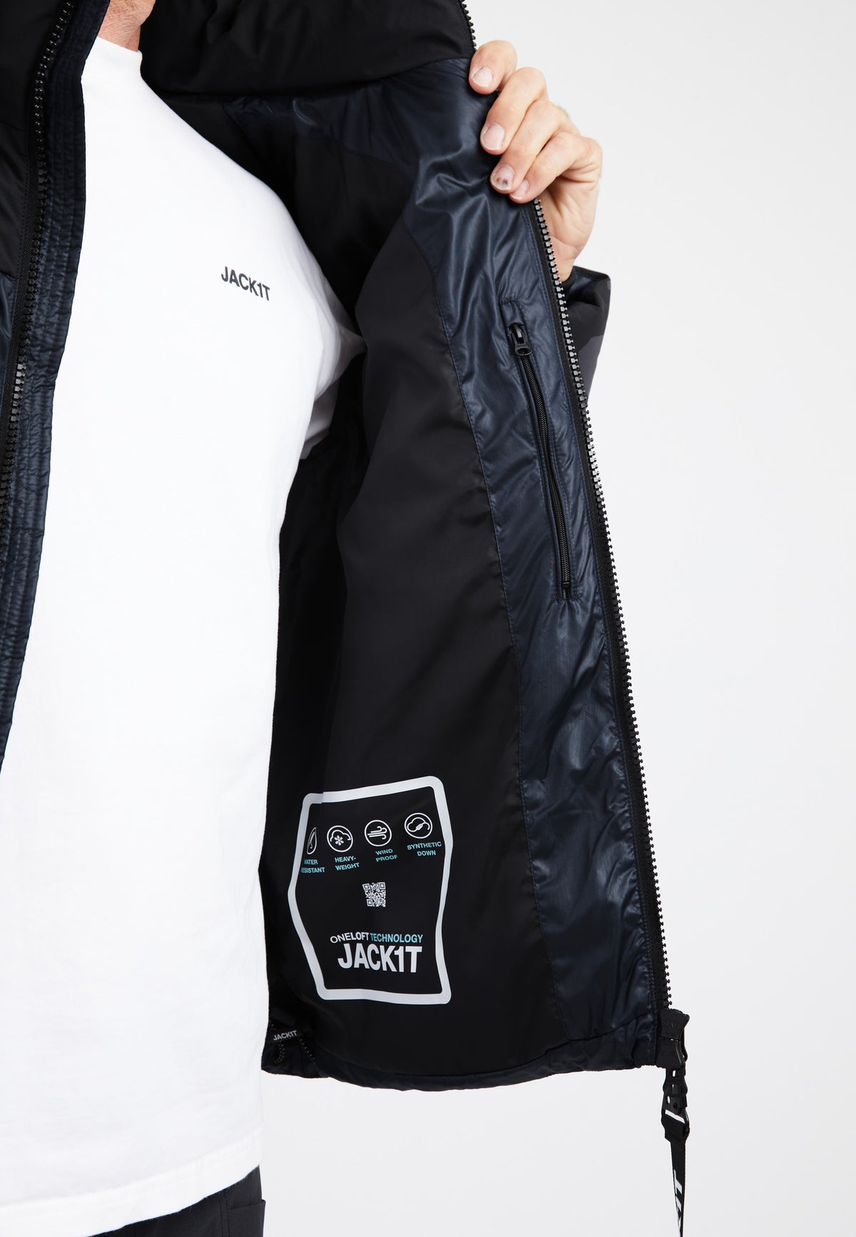 Expedition Parka Navy detail shot by JACK1T