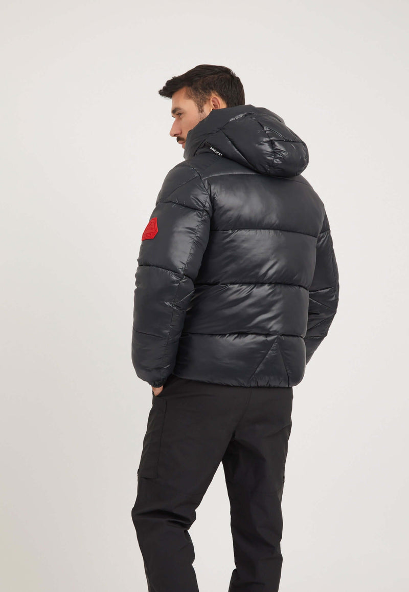 EZ Slick Racer Jacket Black/Stone on model full length by JACK1T