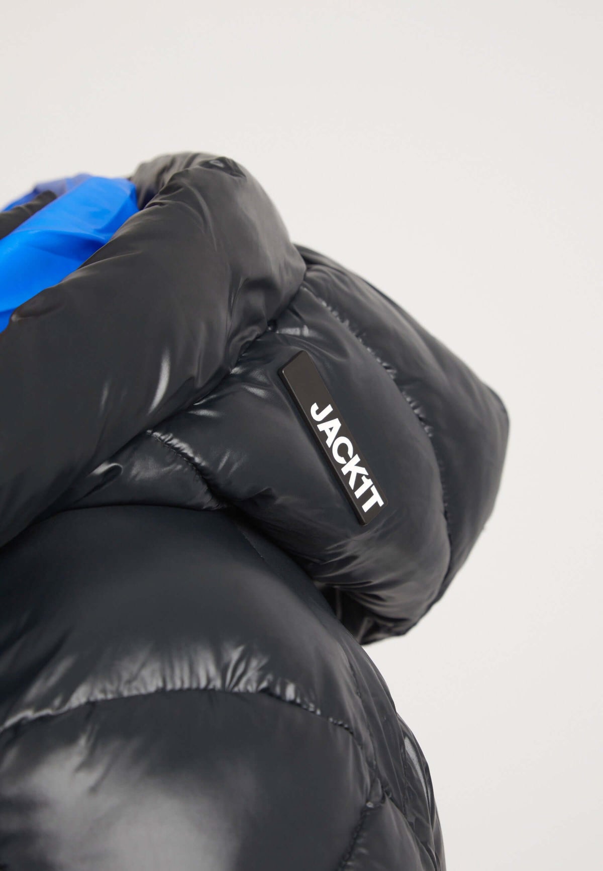 EZ Slick Racer Jacket Black/Glacial Blue detail shot by JACK1T