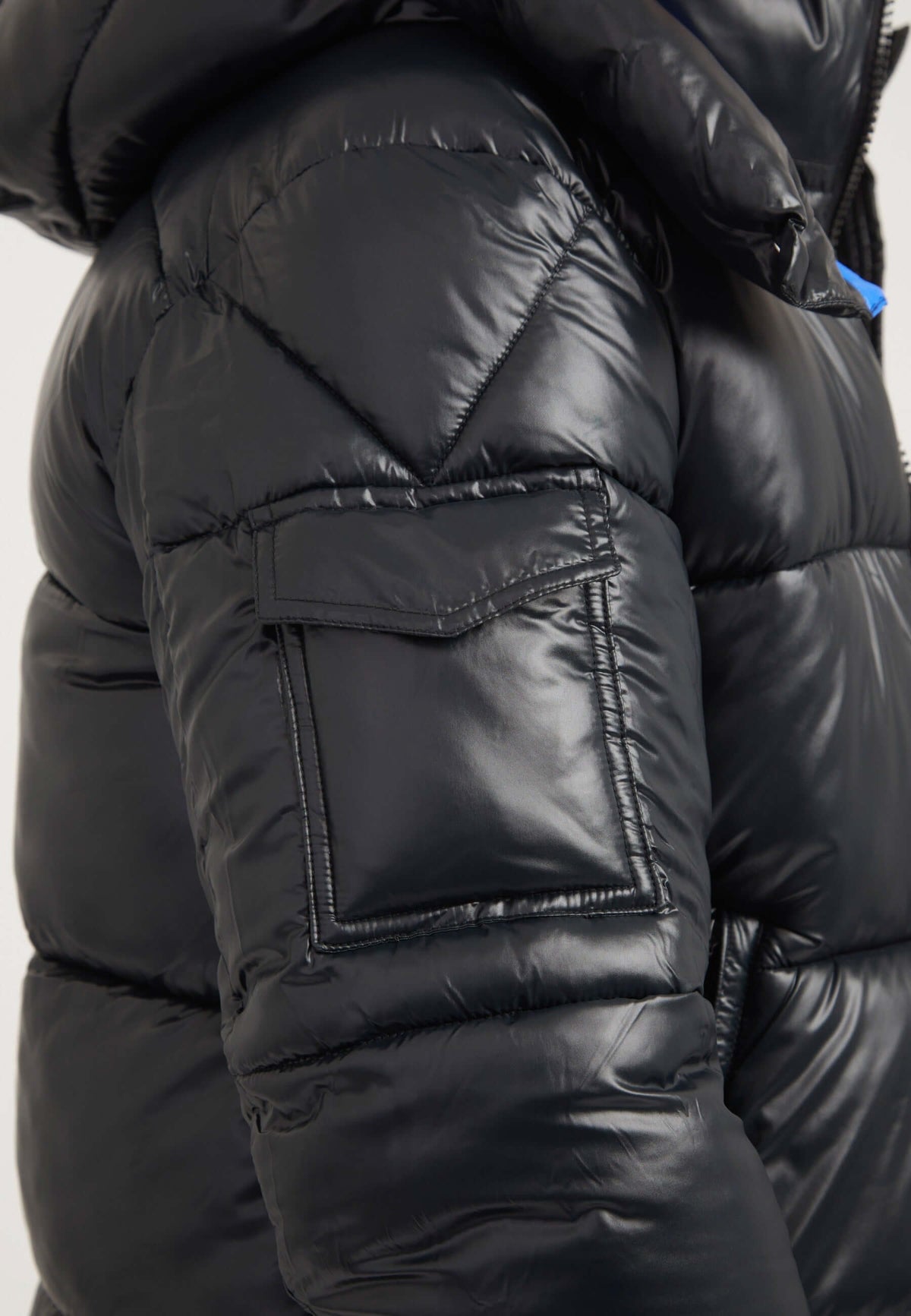 EZ Slick Racer Jacket Black/Glacial Blue detail shot by JACK1T