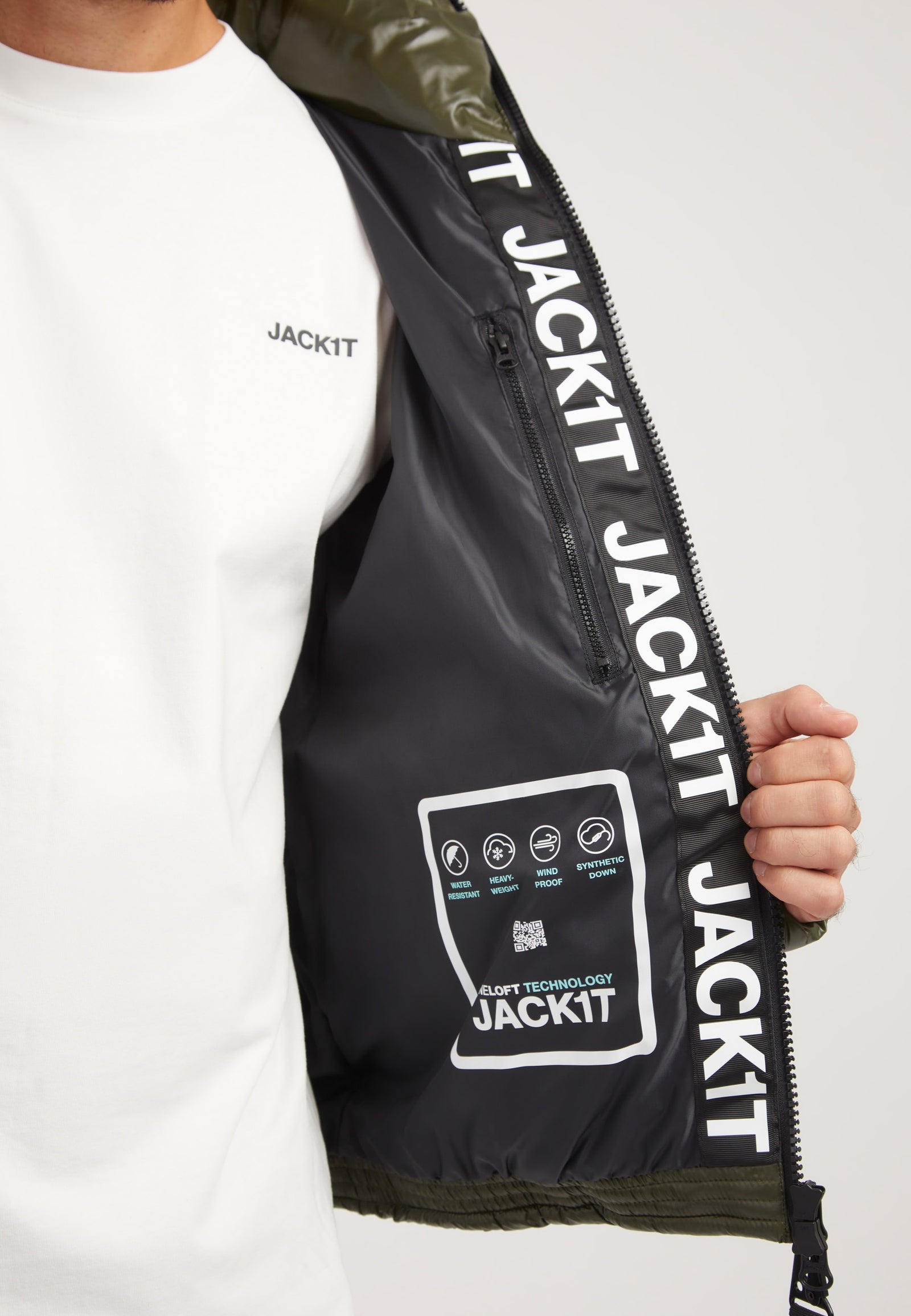 R3D Slick Racer Jacket Olive detail shot by JACK1T