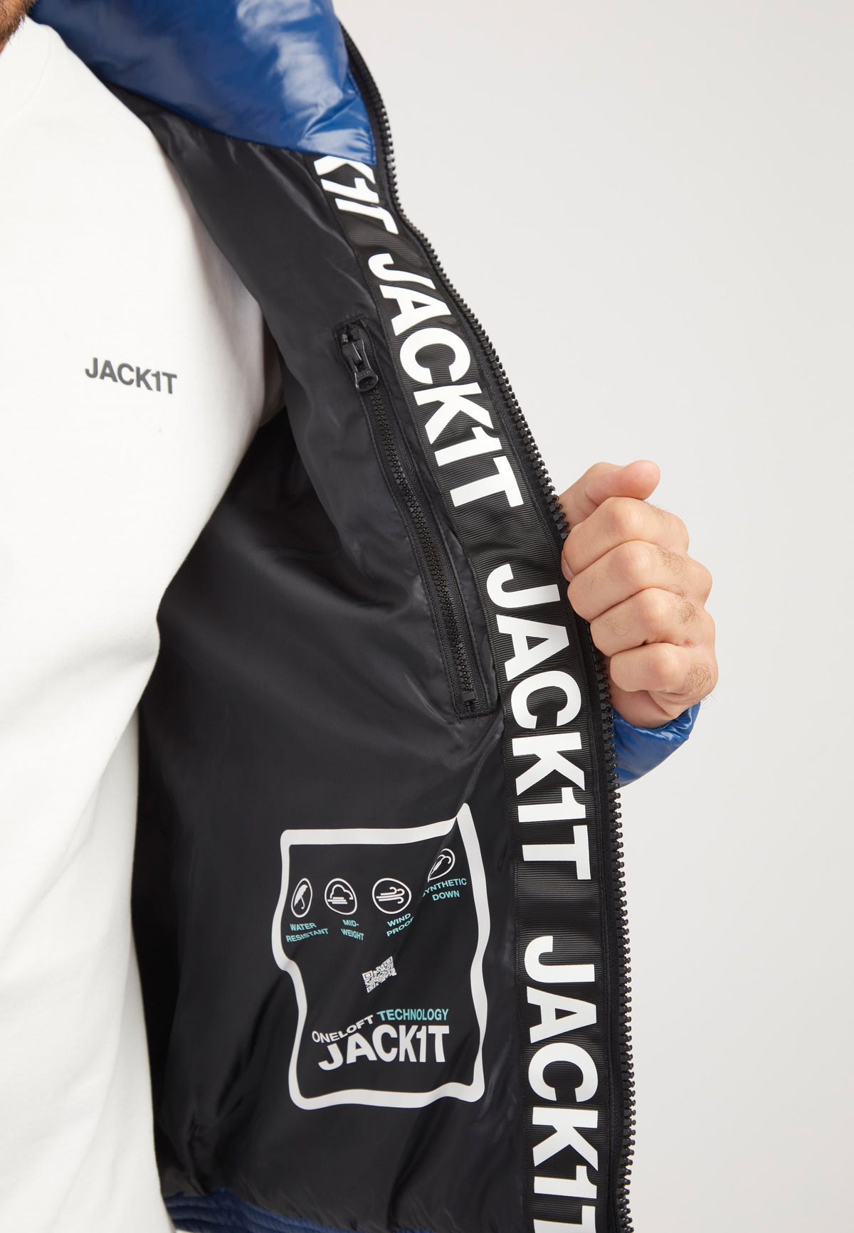 R3D Slick Racer Jacket Royal detail shot by JACK1T