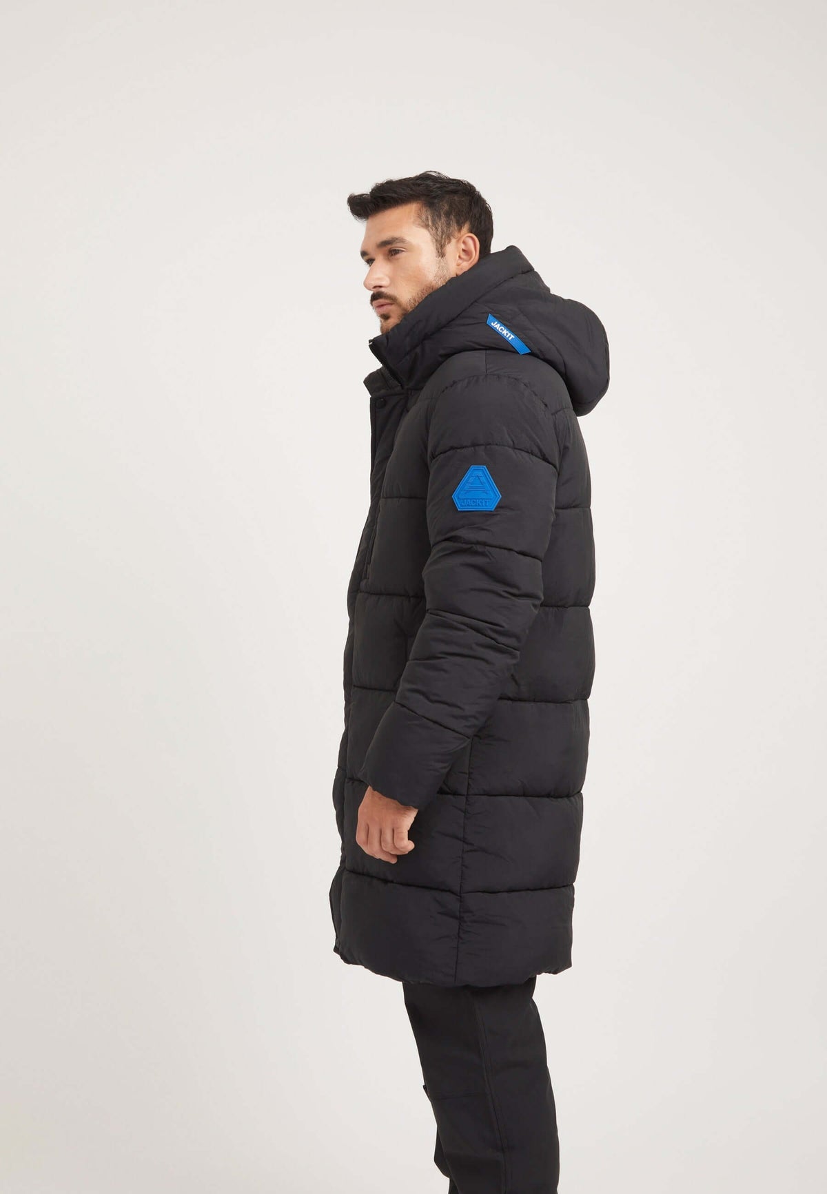 Nomad ONELOFT Parka Coat 2.0 Black on model back view by JACK1T
