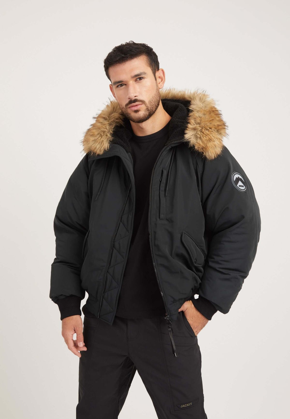 First Rescue Bomber Jacket Black styled shot by JACK1T